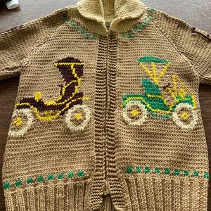 Vintage Men's Wool Hand Knit Mary Maxim Cardigan